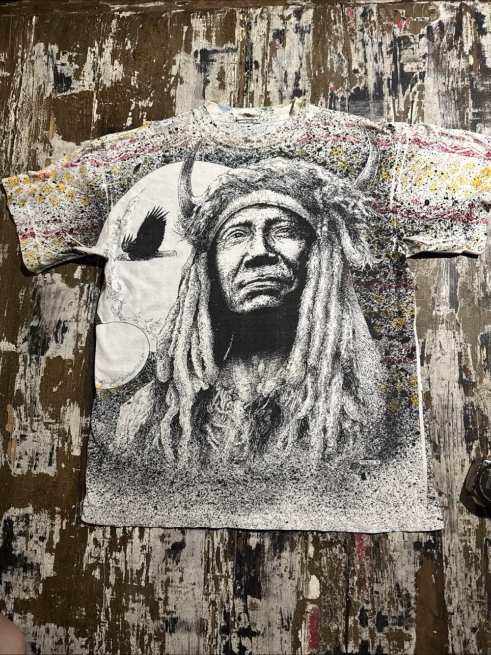 Vintage 1991 AOP Native American Eagle Tee Single Stitch